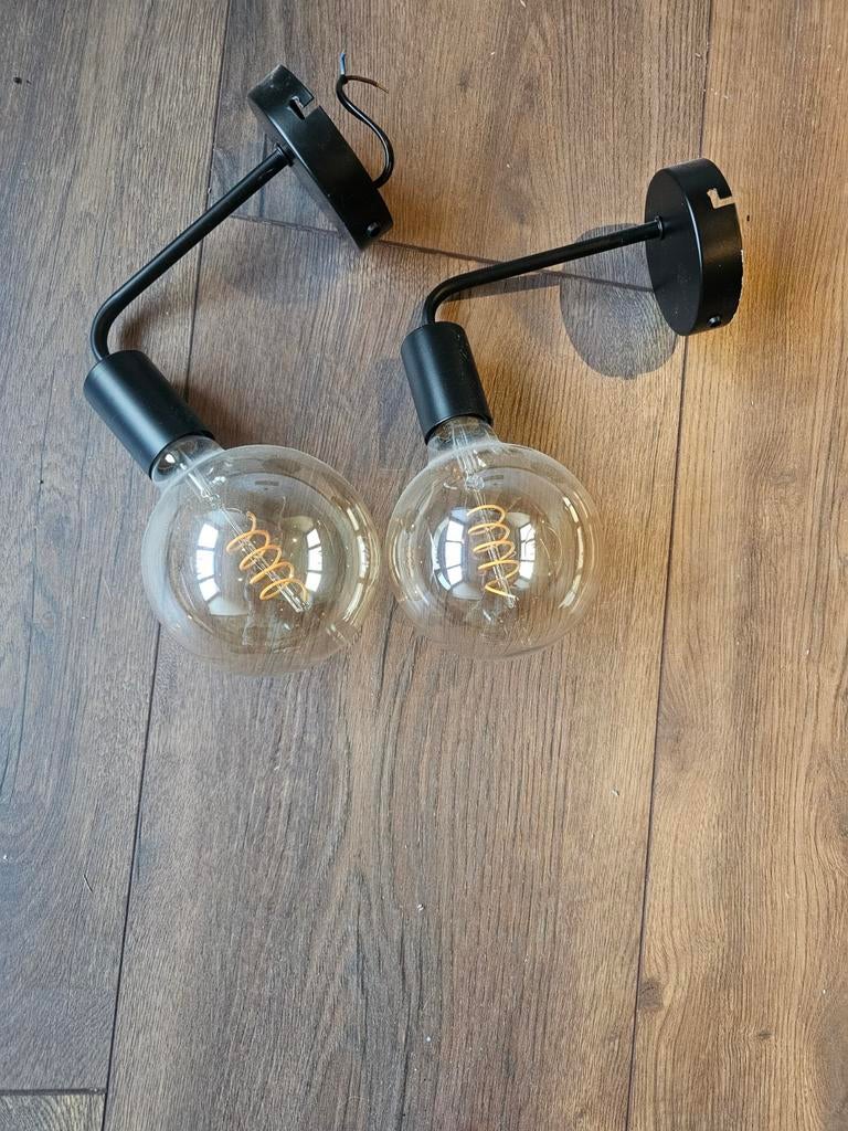 Moderne wandlampen set van 2, Ophalen of Verzenden, Zo goed als nieuw, Glas, Modern