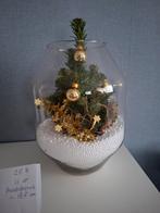Miny kunstkerstboom in bol glas 25 cm hoog nieuw zelf gemaak, Diversen, Kerst, Ophalen, Nieuw