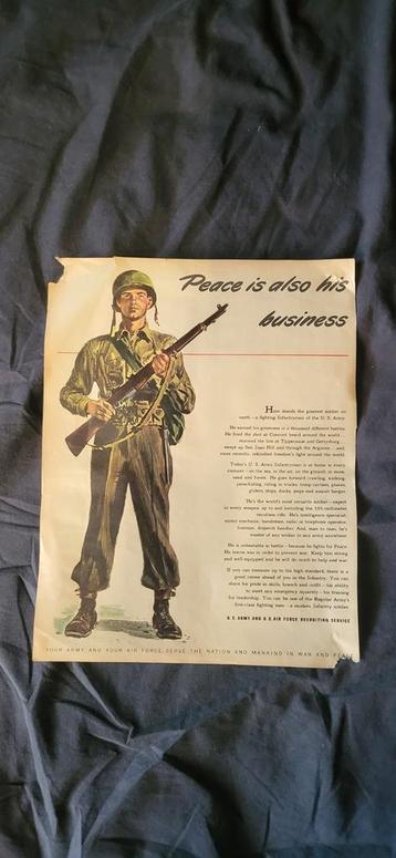 Oorlogse Amerikaanse recruitment poster 25x31cm beschikbaar voor biedingen