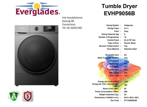 Nieuwe A+++ zuinige WP drogers en laatste condesdrogers, Witgoed en Apparatuur, Wasdrogers, Nieuw, Overige typen, Voorlader, 8 tot 10 kg
