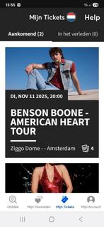 Benson Boone , vak 210 rij 1!, Twee personen, November