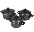 NIEUW! Bo-Camp Pannenset Rondo 3-Delig Carbonstaal €20,99, Caravans en Kamperen, Ophalen of Verzenden, Nieuw