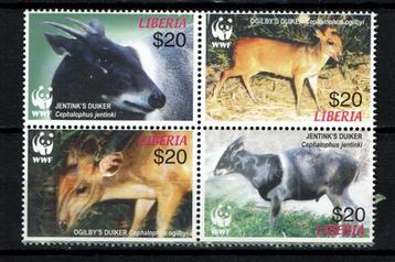 liberia 05 pf wwf serie duikers antilope wildlife zoogdieren beschikbaar voor biedingen