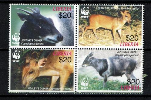 liberia 05 pf wwf serie duikers antilope wildlife zoogdieren, Postzegels en Munten, Postzegels | Thematische zegels, Postfris