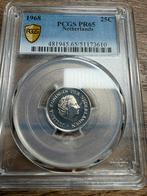 Juliana proof PR65 1968 25 cent pcgs, Ophalen of Verzenden, Koningin Juliana, 25 cent, Losse munt