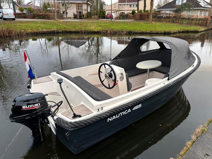 Prachtige Nautica 485 XL met Suzuki 15 pk en Buiskap 2017, Watersport en Boten, Sloepen, Gebruikt, 10 tot 30 pk, 3 tot 6 meter