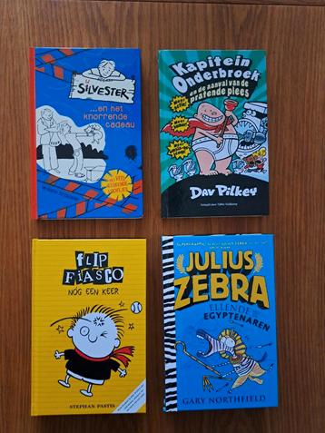 Nieuw: 4 boeken o.a. Flip Fiasco, Silvester, Julius Zebra... beschikbaar voor biedingen
