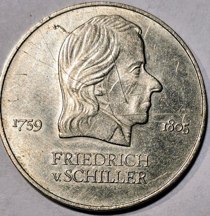 Zeldzame DDR 20 Mark 1972A - Friedrich Schiller, Postzegels en Munten, Munten | Nederland, Losse munt, Overige waardes, Ophalen of Verzenden