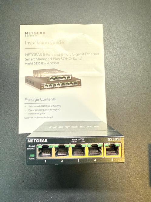 2x Netgear GS305E 5-Poorts Gigabit Switch, Computers en Software, Netwerk switches, Gebruikt, Ophalen