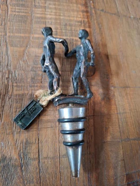 Bronzen Wijnstopper - Sculptuur Design, Huis en Inrichting, Keuken | Keukenbenodigdheden, Zo goed als nieuw, Ophalen of Verzenden
