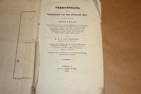 Verhandeling verbetering Zwolsche Diep - 1843 Zeldzaam !!, Antiek en Kunst, Antiek | Boeken en Bijbels, Ophalen of Verzenden