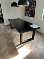 Eettafel zwart eiken hout 240x100 excl stoelen, Huis en Inrichting, Tafels | Eettafels, 200 cm of meer, Rechthoekig, Ophalen of Verzenden