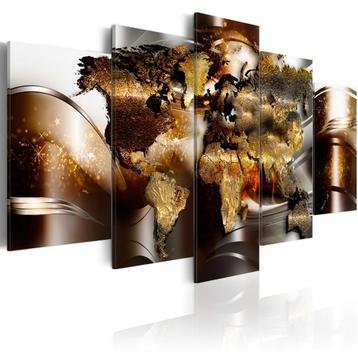 194 Wereldkaart XXL 5 Luik Canvas Schilderij 200x100cm beschikbaar voor biedingen