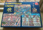 Jan van Haasteren 3x1000, Ophalen of Verzenden, 500 t/m 1500 stukjes, Gebruikt, Legpuzzel