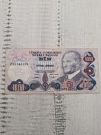 Turkije 1000 Lira - 6e Emissie - Beschreven, Postzegels en Munten, Ophalen of Verzenden, Euro's, Los biljet