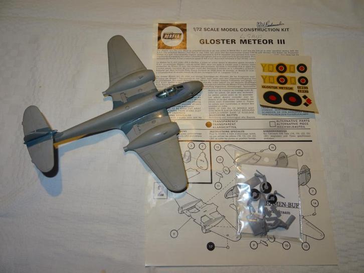 Gloster Meteor III modelvliegtuig 1:72 (modelnummer 268), Hobby en Vrije tijd, Modelbouw | Vliegtuigen en Helikopters, 1:72 tot 1:144