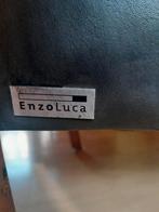 Zwarte Leren Enzo Luca Fauteuil in uitstekende staat!, Huis en Inrichting, Ophalen, Gebruikt, Minder dan 75 cm, Hout