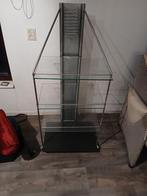 Stijlvolle glazen stereo kast met metalen frame, Ophalen of Verzenden