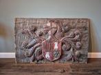 Wow! Antiek wapenschild 93 x 60 CM, Antiek en Kunst, Ophalen of Verzenden