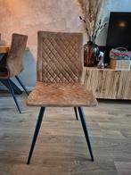 4 Haco Dahlia Eetkamerstoelen - Stijlvol en Comfortabel, Bruin, Ophalen of Verzenden, Zo goed als nieuw, Stof