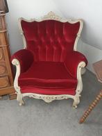 Rood fluwelen fauteuil., Huis en Inrichting, Fauteuils, Stof, Ophalen