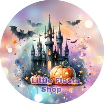 LF6391 icing frosting halloween kasteel 20cm eetbare print  beschikbaar voor biedingen