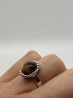 A914 Prachtige zilveren ring tijgeroog (verstelbaar), Sieraden, Tassen en Uiterlijk, Ringen, Ophalen of Verzenden, X, Met edelsteen
