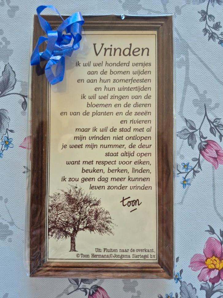 Spreuktegel van Toon Hermans, Huis en Inrichting, Woonaccessoires | Tekstborden en Spreuken, Zo goed als nieuw, Ophalen of Verzenden