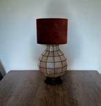 Vintage Schelpenlamp met Bruine Kap, Ophalen, Gebruikt, Vintage, Hout
