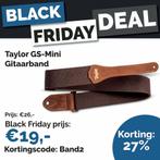 Taylor GS Mini Guitar Strap 2" - Chocolate