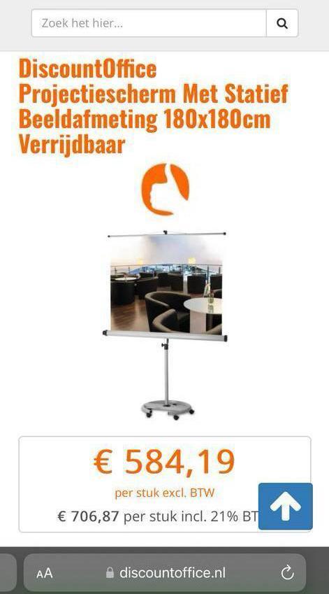Projectiescherm Beeldafmeting 180x180cm Verrijdbaar, Audio, Tv en Foto, Projectieschermen, Zo goed als nieuw, Ophalen