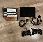 PlayStation2 Slim + 2 controllers & 9 games, Spelcomputers en Games, Verzenden, Zo goed als nieuw, Zilver, Met 2 controllers