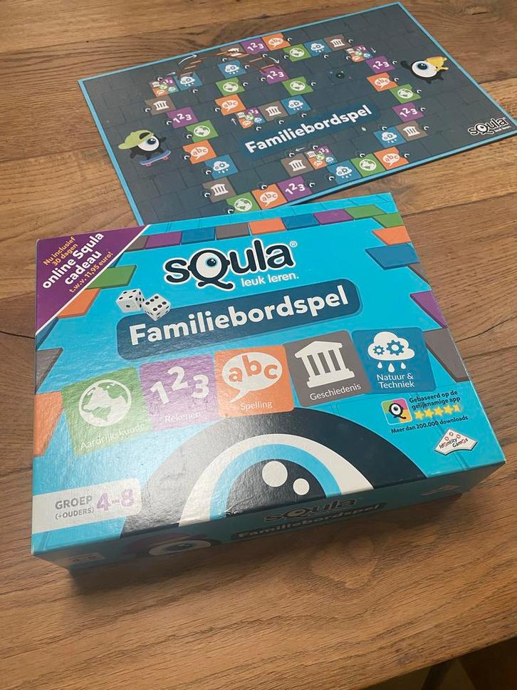 Squla Familiebordspel voor groep 4-8 Basisschool, Hobby en Vrije tijd, Gezelschapsspellen | Bordspellen, Zo goed als nieuw, Drie of vier spelers