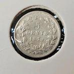 5 cent 1879 Nederland, Koning Willem III, Verzenden, Zilver, Losse munt