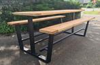 Bartafel Picknicktafel met Douglas Kopregelblad Verzinkt, Ophalen of Verzenden, Zo goed als nieuw, Vierkant, Hout