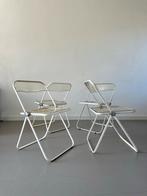 Vintage stoelen, Huis en Inrichting, Stoelen, Gebruikt, Drie, Wit, Ophalen of Verzenden