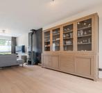 Buffetkast Goossens in Eiken soft touch lak elephant grey, Ophalen, Glas, Met deur(en), 200 cm of meer