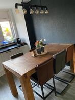 Eettafel bar tafel met stoelen landelijk sober stoer, 50 tot 100 cm, Rechthoekig, Ophalen of Verzenden, Zo goed als nieuw