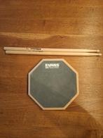 Evans Realfeel oefenpad + Millenium 7A stokken, Ophalen, Zo goed als nieuw, Overige merken