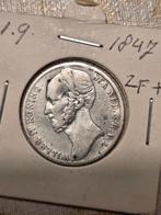 Zilveren 1 Gulden Willem II 1847 - Zeldzaam!, 1 gulden, Zilver, Ophalen of Verzenden, Losse munt