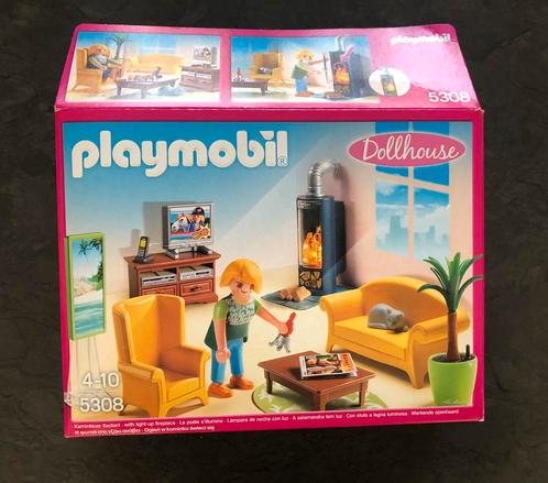 Playmobil Woonkamer met houtkachel - 5308., Kinderen en Baby's, Speelgoed | Playmobil, Zo goed als nieuw, Ophalen