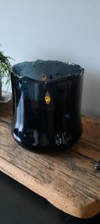 Windlicht blauw bubbelglas, Ophalen of Verzenden, Blauw, Overige materialen, Minder dan 25 cm