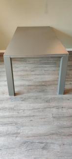 Houten tafel 90 x 200 taupe/grijs, Ophalen, Gebruikt, 200 cm of meer, 50 tot 100 cm