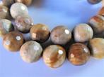 Agaat versteend hput kraal rond facet circa 12 mm, Ophalen, Nieuw, Kraal
