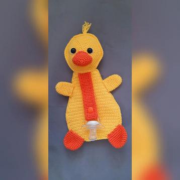 Gehaakte Eend Speenkoord - Kraamcadeau beschikbaar voor biedingen