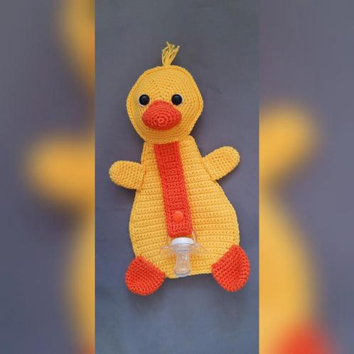 Gehaakte Eend Speenkoord - Kraamcadeau, Kinderen en Baby's, Kraamcadeaus en Geboorteborden, Nieuw, Kraamcadeau, Ophalen of Verzenden