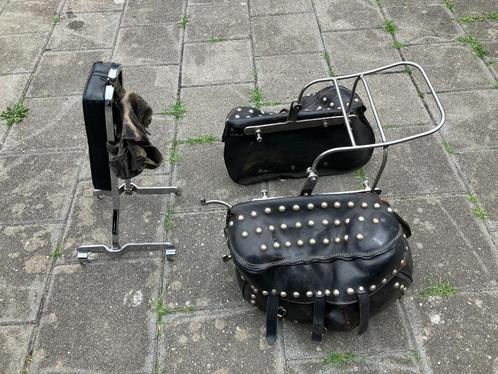 Leren tassen incl. sissybar en bagagerek, Motoren, Onderdelen | Harley-Davidson, Gebruikt, Ophalen