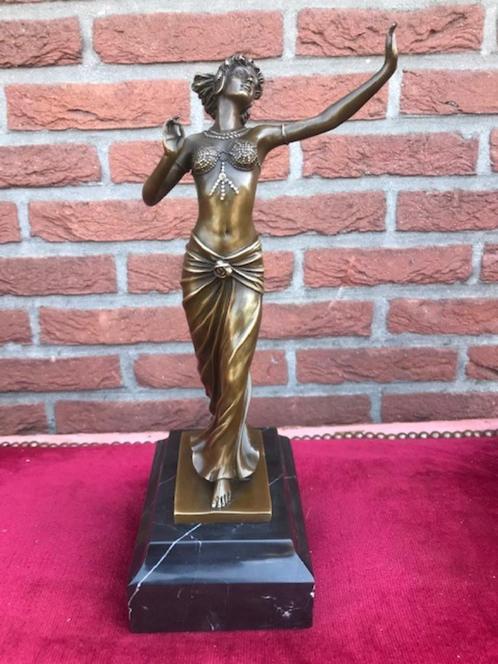 danseres in Oriëntaalse stijl, brons en marmer, Antiek en Kunst, Curiosa en Brocante, Ophalen of Verzenden
