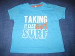 Turkoise shirt, 80, Surf, Ophalen of Verzenden, Zo goed als nieuw, Jongetje, Shirtje of Longsleeve