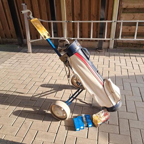 Vintage MacGregor Golfset met Kar en Ballen, Sport en Fitness, Golf, Gebruikt, Set, Overige merken, Ophalen of Verzenden